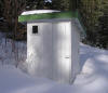 school 2-hole outhouse