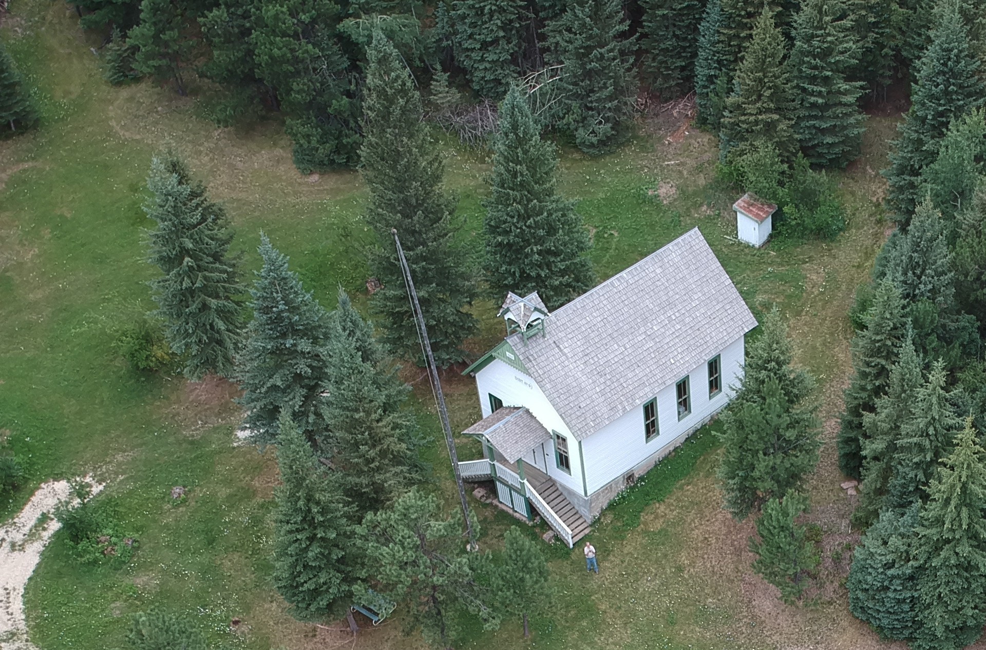 schoolhouse area from hillside